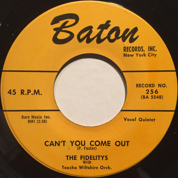 The Fidelity's With Teacho Wiltshire Orchestra : Memories Of You / Can't You Come Out (7", Single)