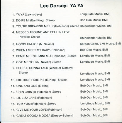Lee Dorsey : Ya Ya (CD, Comp)