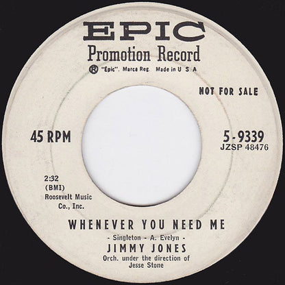 Jimmy Jones : You For Me To Love / Whenever You Need Me (7", Single, Promo)