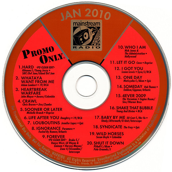 Various : Promo Only Mainstream Radio: January 2010 (CD, Comp, Promo)