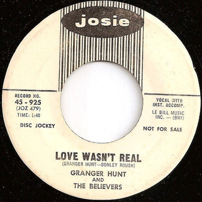 Granger Hunt & The Believers : Motor Mouth / Love Wasn't Real (7", Single, Promo)