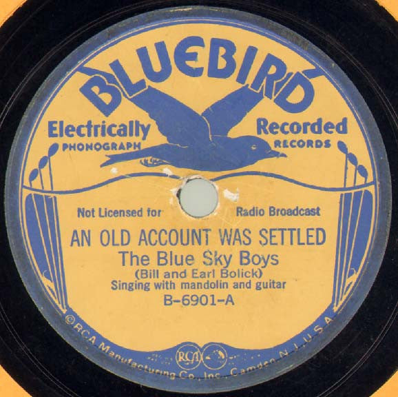 Blue Sky Boys / Dixon Brothers : An Old Account Was Settled / Not Turning Back (Shellac, 10")