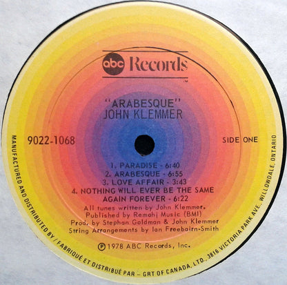 John Klemmer : Arabesque (LP, Album)