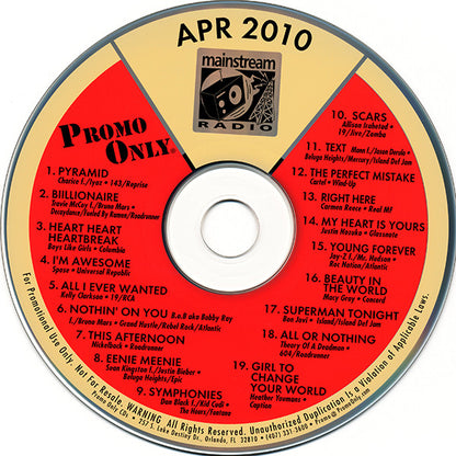 Various : Promo Only Mainstream Radio (April 2010) (CD, Comp, Promo)