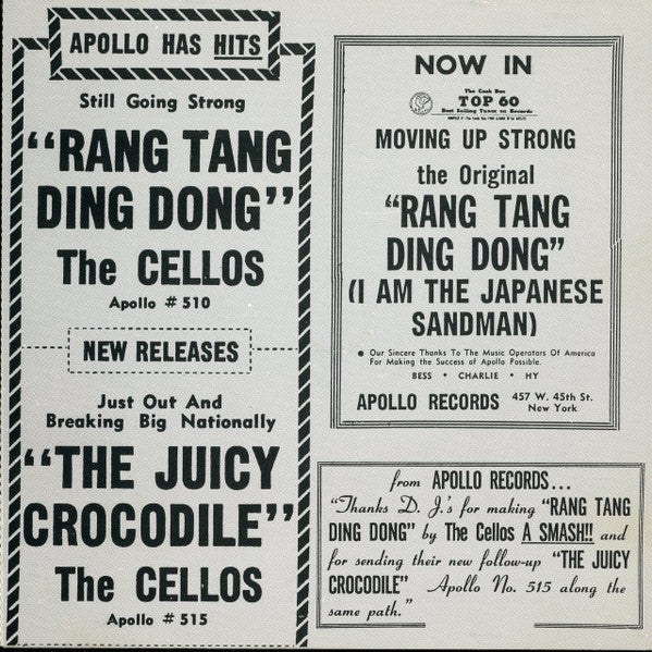 The Cellos : Rang Tang Ding Dong (CD, Comp)