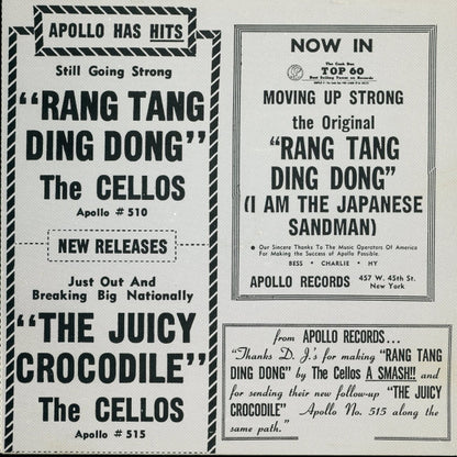The Cellos : Rang Tang Ding Dong (CD, Comp)