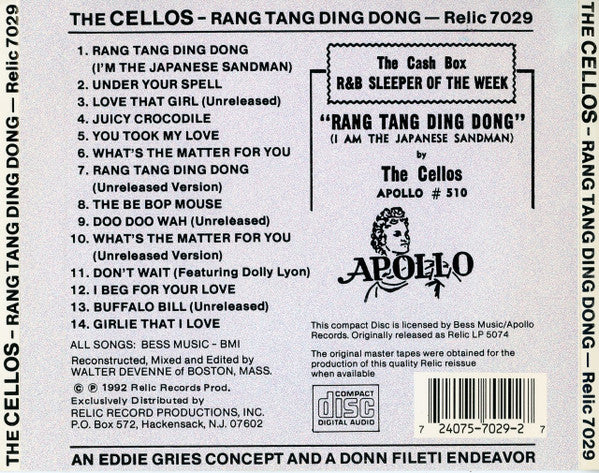 The Cellos : Rang Tang Ding Dong (CD, Comp)