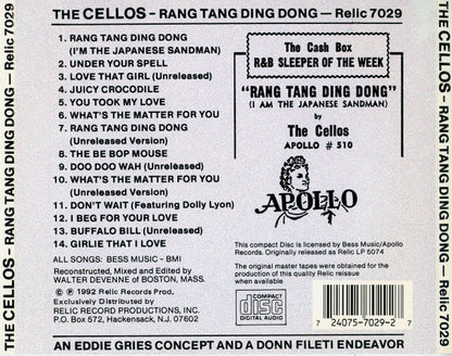 The Cellos : Rang Tang Ding Dong (CD, Comp)