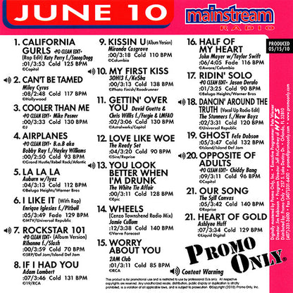 Various : Promo Only Mainstream Radio (June 2010) (CD, Comp, Promo)