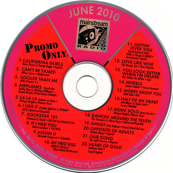 Various : Promo Only Mainstream Radio (June 2010) (CD, Comp, Promo)