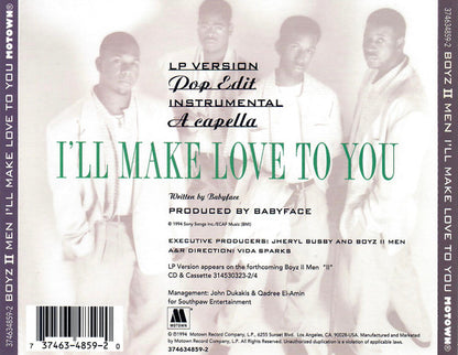 Boyz II Men : I'll Make Love To You (CD, Single)