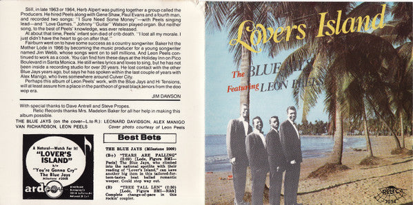 The Blue Jays Featuring Leon Peels : Lovers Island (CD)