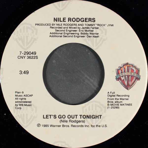 Nile Rodgers : Let's Go Out Tonight (7")
