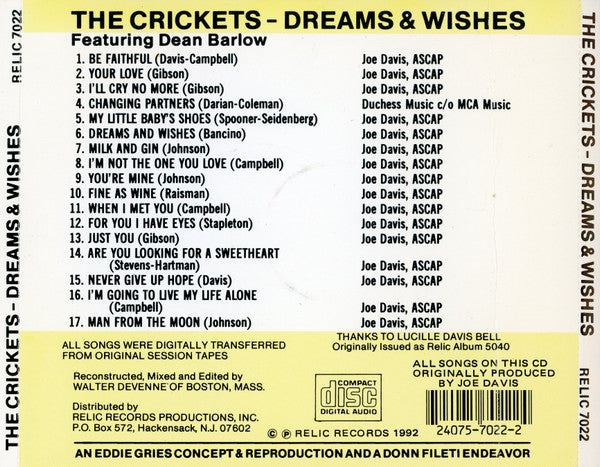 The Crickets (6) : Dreams And Wishes (CD, Comp)