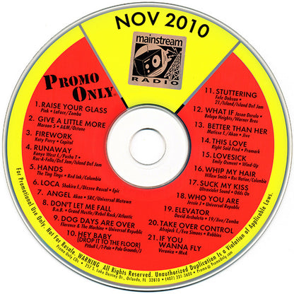 Various : Promo Only Mainstream Radio: November 2010 (CD, Comp, Promo)