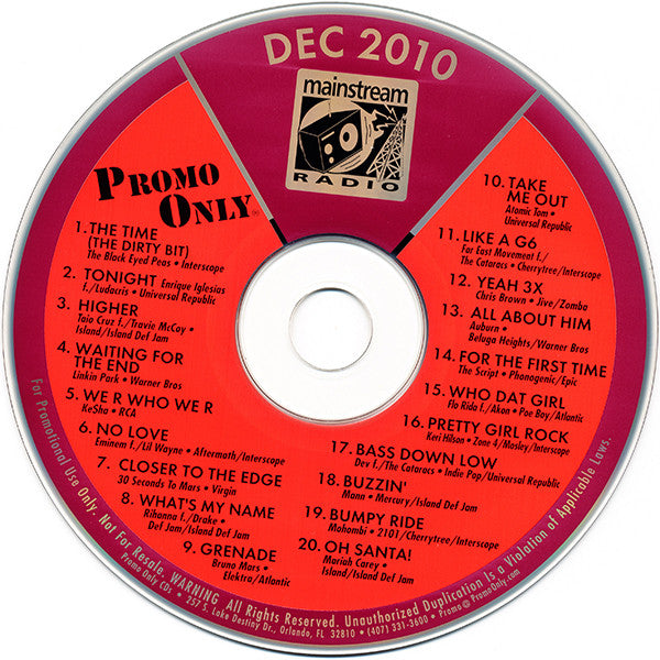 Various : Promo Only Mainstream Radio: December 2010 (CD, Comp, Promo)