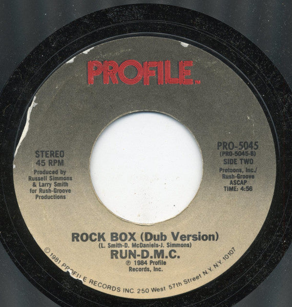 Run-DMC : Rock Box (7", Styrene)