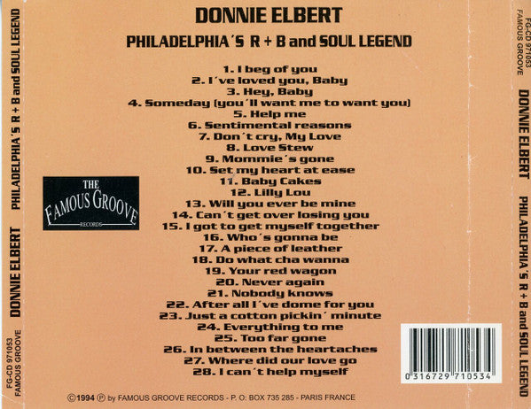 Donnie Elbert : Philadelphia's R + B And Soul Legend (CD, Comp)
