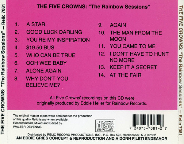 The Five Crowns : The Rainbow Sessions (CD, Comp)