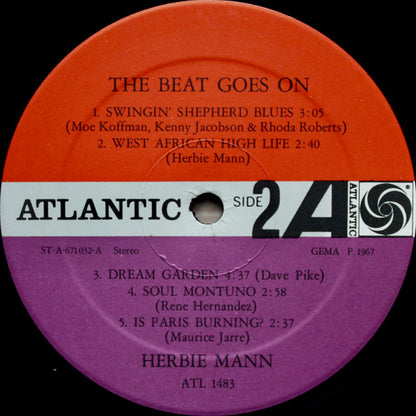 Herbie Mann : The Beat Goes On (LP, Album, Lam)