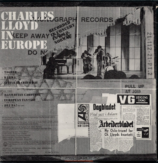 Charles Lloyd : Charles Lloyd In Europe (LP, Album, RE)