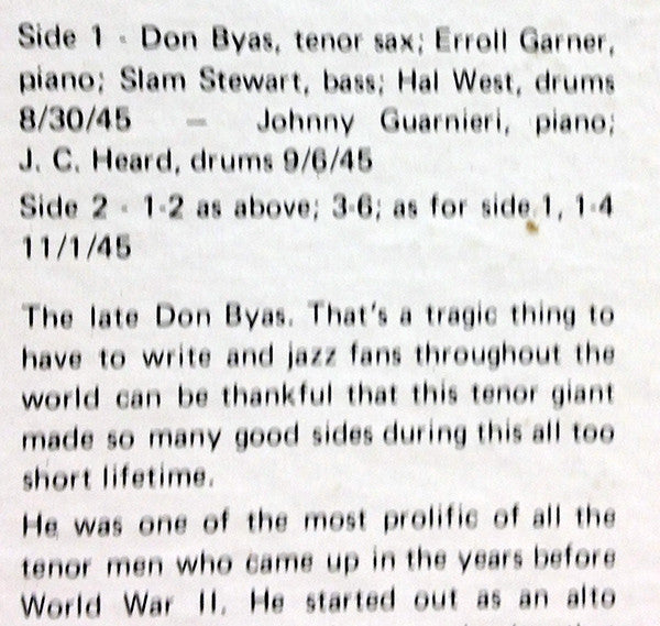 Don Byas : 1945 (LP, Comp, Cha)
