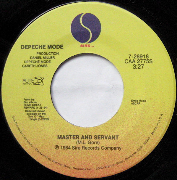 Depeche Mode : Master And Servant (7", Single, Emb)