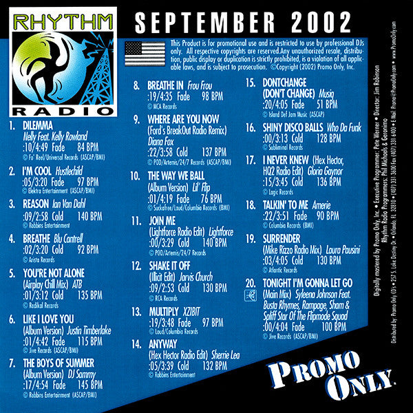 Various : Promo Only Rhythm Radio September 2002 (CD, Comp, Promo)