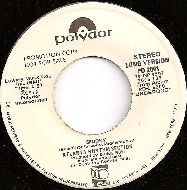 Atlanta Rhythm Section : Spooky (7", Single, Promo)