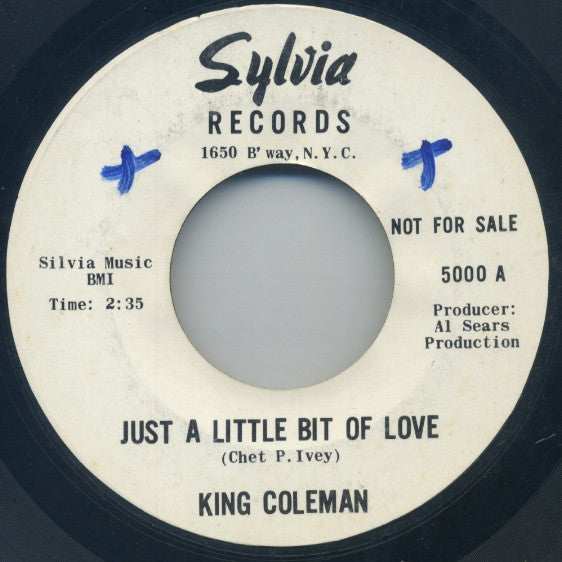 King Coleman : Just A Little Bit Of Love / Salt And Pepper (7", Promo, Styrene)