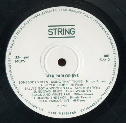 Various : Beer Parlor Jive - Western Swing - 1935-1941 (LP, Comp, Mono)