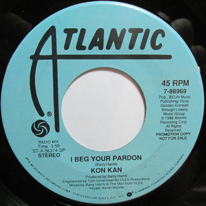 Kon Kan : I Beg Your Pardon (7", Promo, SP )