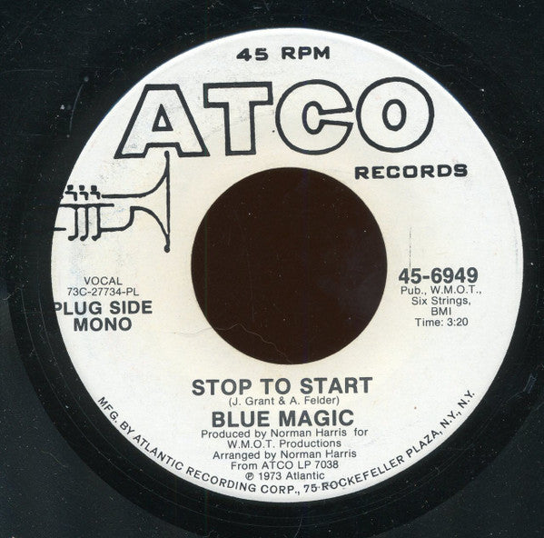 Blue Magic : Stop To Start (7", Mono, Promo, PL )