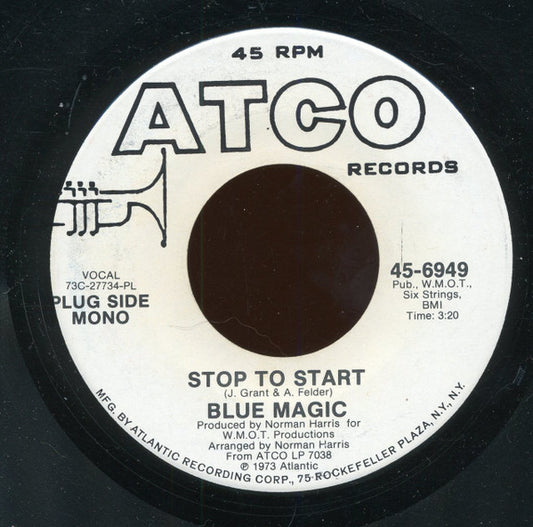 Blue Magic : Stop To Start (7", Mono, Promo, PL )