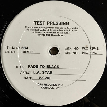 L.A. Star : Fade To Black (12", TP)