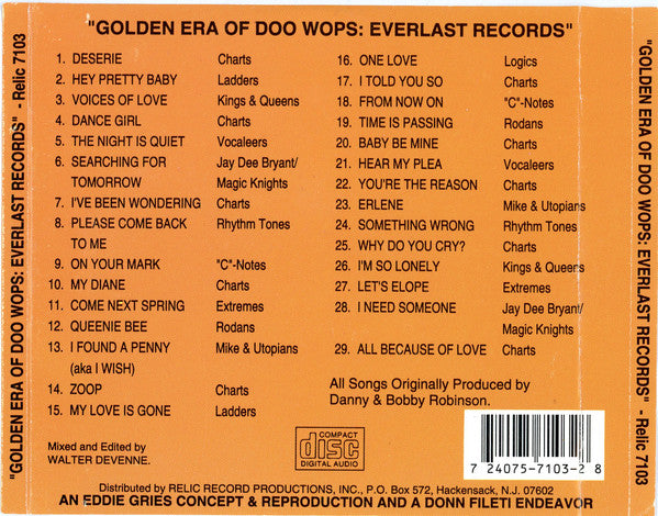 Various : The Golden Era Of Doowops: The Groups Of Everlast Records (CD, Comp)
