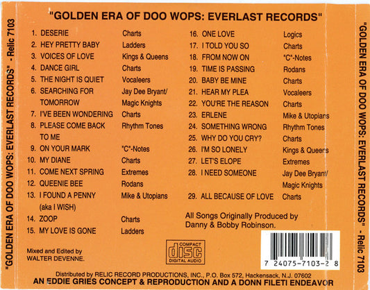 Various : The Golden Era Of Doowops: The Groups Of Everlast Records (CD, Comp)