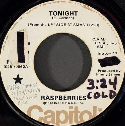 Raspberries : Tonight (7", Single, Mono, Promo)