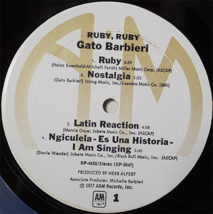 Gato Barbieri : Ruby, Ruby (LP, Album, RP, Mon)