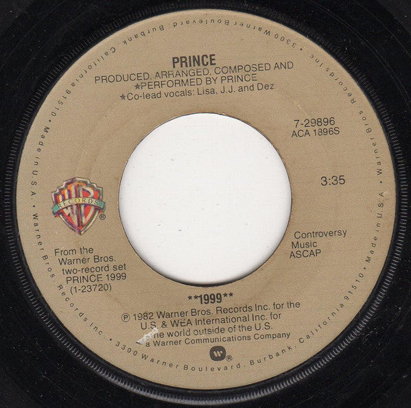 Prince : 1999 (7", Single, Jac)