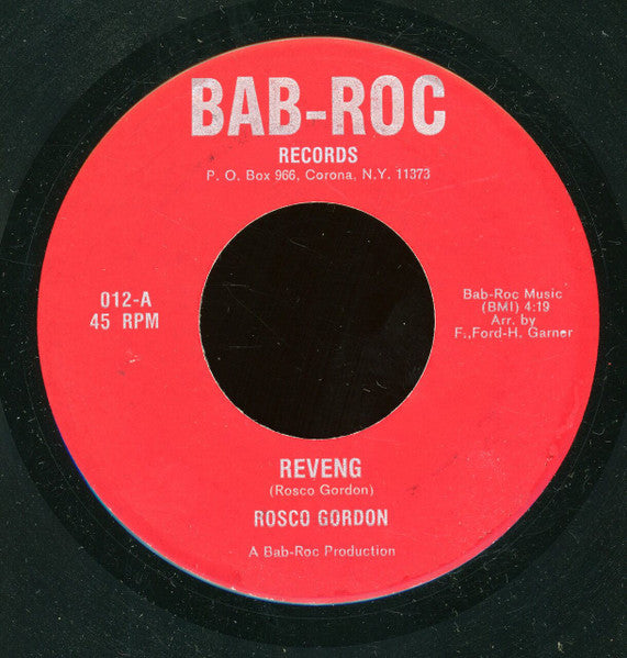 Rosco Gordon : Reveng / I Got Love (7", Single)