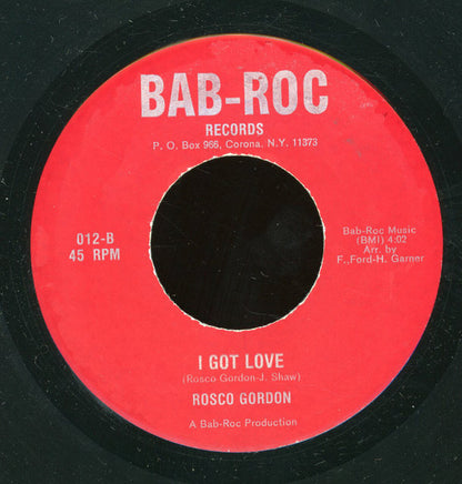 Rosco Gordon : Reveng / I Got Love (7", Single)