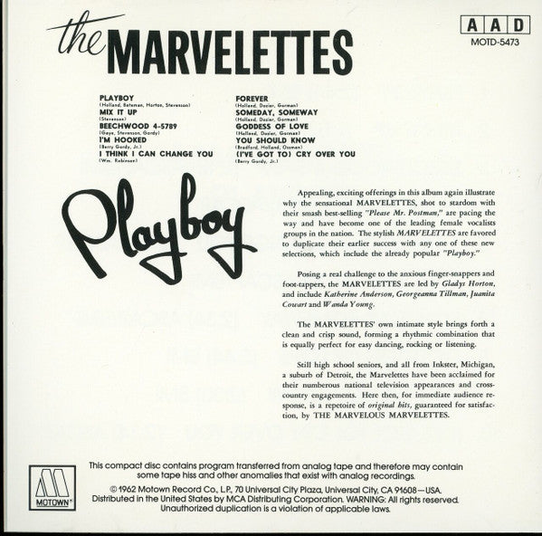 The Marvelettes : Playboy (CD, Album, RE)