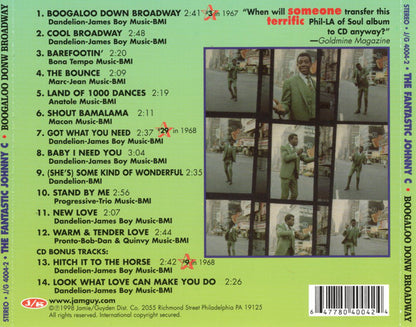 The Fantastic Johnny C : Boogaloo Down Broadway (CD, Album, RE)