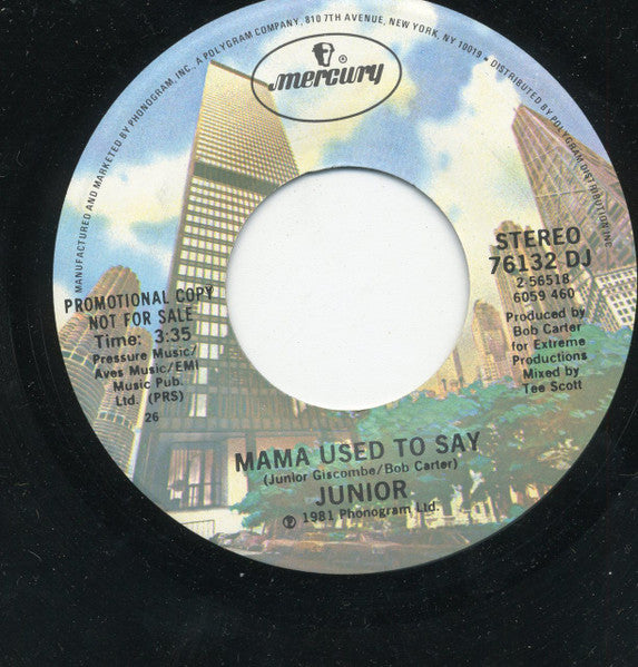 Junior (2) : Mama Used To Say (7", Single, Promo)