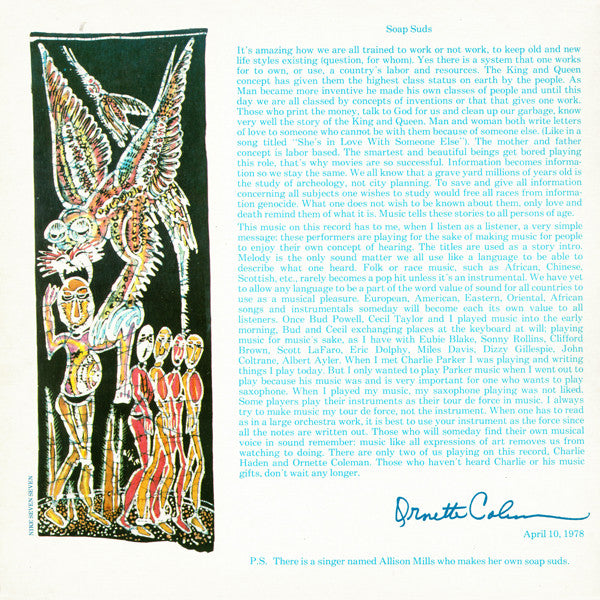 Ornette Coleman And Charlie Haden : Soapsuds, Soapsuds (LP, Album, Gat)