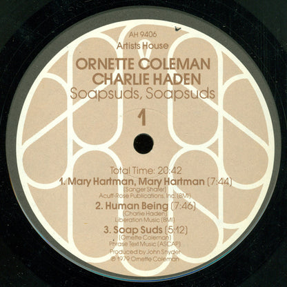 Ornette Coleman And Charlie Haden : Soapsuds, Soapsuds (LP, Album, Gat)