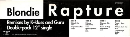 Blondie : Rapture (2x12", Maxi, Promo)