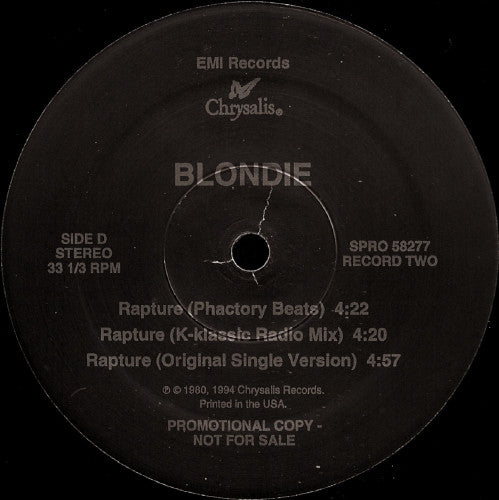 Blondie : Rapture (2x12", Maxi, Promo)