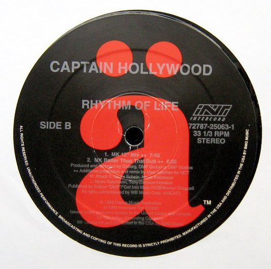 Captain Hollywood Project : Rhythm Of Life (12", Maxi)
